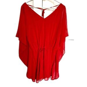 C Brand Tie Waist Flowy Rayon Dressy Romper Women's Size Small